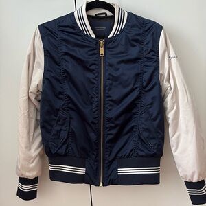 SCOTCH & SODA Jacket Women's SMALL Full Zip Bomber Padded Lined Blue